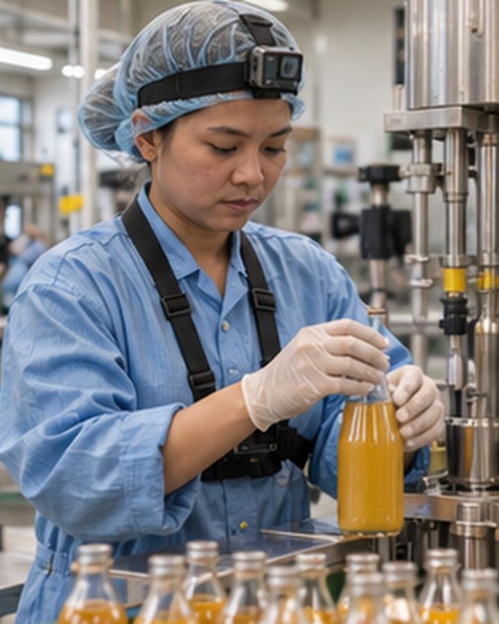 Manufacturing & labs recorder at work with a head camera