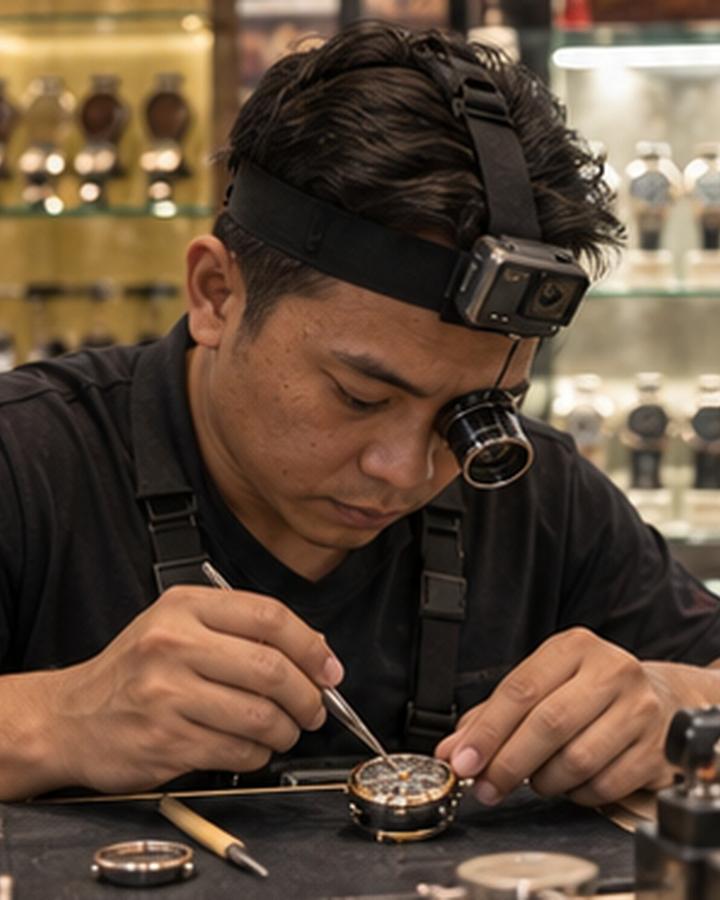 Precision repair recorder at work with a head camera