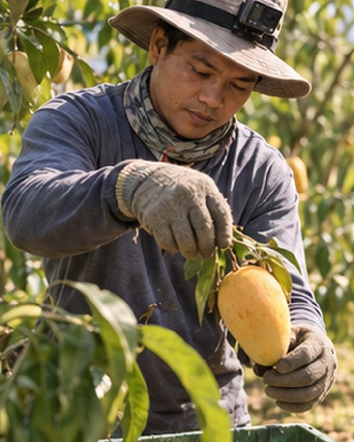 Agriculture recorder at work with a head camera